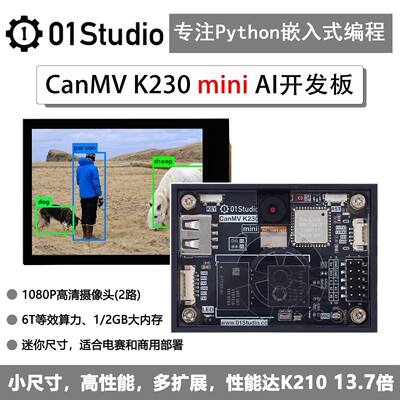 01科技CanMV K230 mini AI开 发板 视觉识别模块6T算力超K210 电