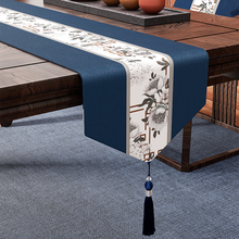 新中式桌旗禅意防水茶席茶台布艺轻奢高端茶几桌布茶垫布现代简约