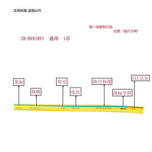 RV国标电线单芯多股软铜线BVR 10 16 25 35 50 70 95 120平方阻燃