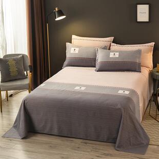 全棉粗布春夏床单加厚学生宿舍0.9/1.2/1.5m米床双人纯棉被单单件