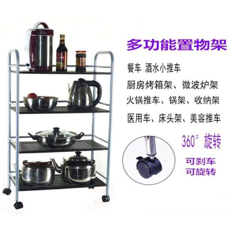 不锈钢餐车微波炉架烤箱架餐架火锅店三层厨房置物架架架收纳菜送