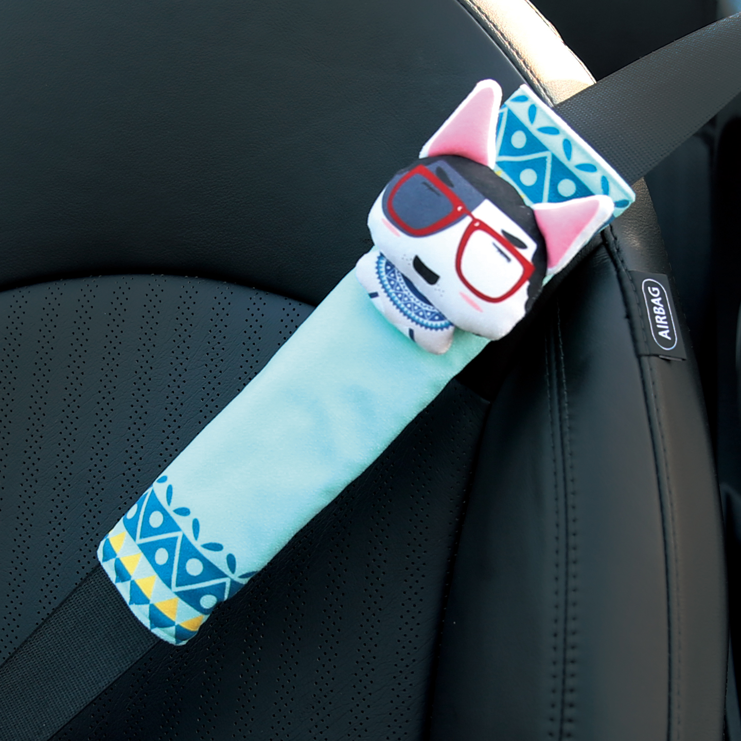 卡里努努斗牛梗汽车安全带护肩套可爱车内安全带套保护套防磨衣服