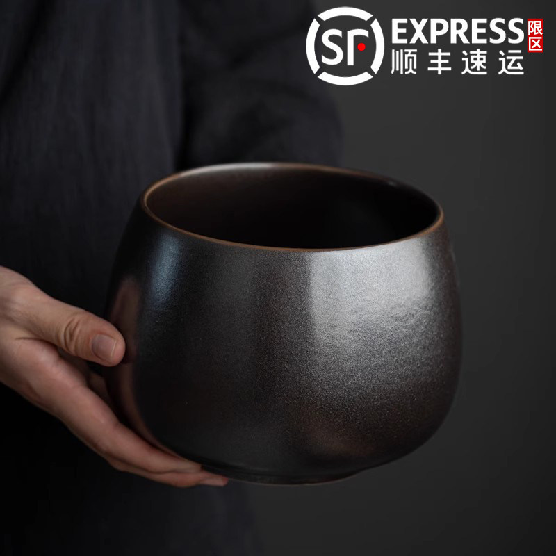 高端陶瓷茶渣缸建水茶洗家用功夫茶具茶道配件大小号茶水缸废水桶