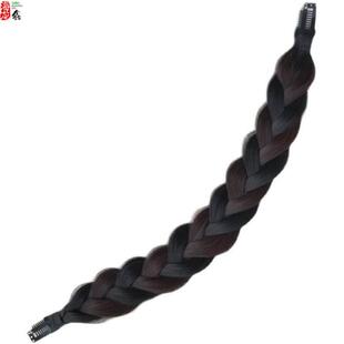 手工加宽辫发饰女士双色三股夹心麻花辫软辫子压发发带假发接发片