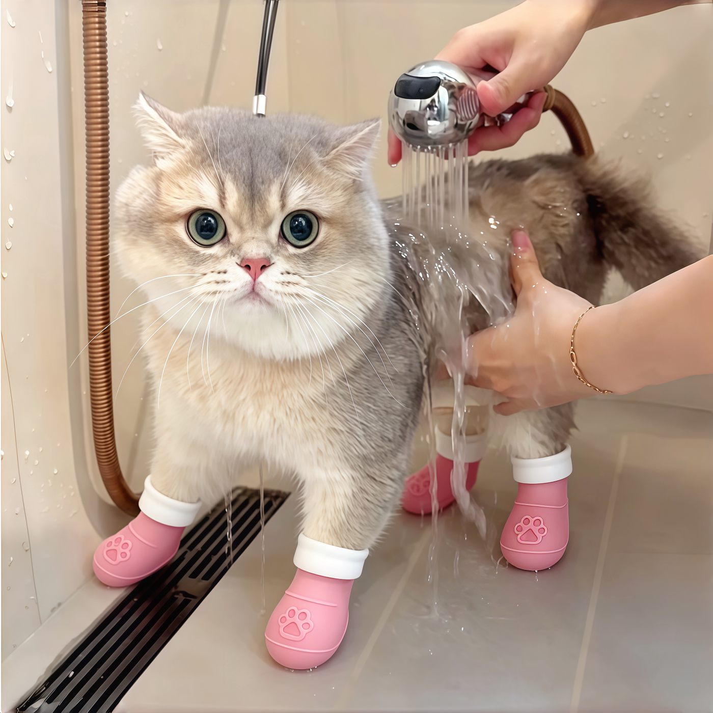 洗澡防抓神器!猫爪套防滑猫咪脚套剃毛剪指甲防抓保护套猫脚套