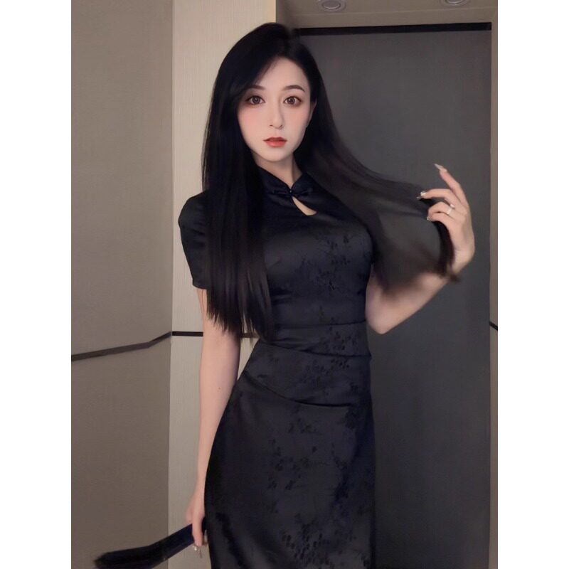 气质复古显瘦中国风开叉设计感夏季旗袍连衣裙女2026修身收腰裙子