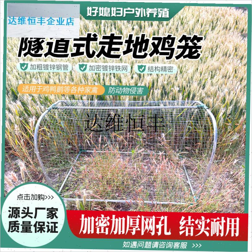 隧道式走地鸡笼散养隧r道农场户外溜达鸡笼子庭院家用铁网鸡笼兔,