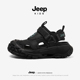 JEEP儿童运动凉鞋 男女童防滑沙滩鞋 魔术贴夏季 包头网面透气休闲鞋
