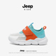 网面透气男孩毛毛虫魔术贴男童女童休闲跑步鞋 JEEP儿童运动鞋 夏季