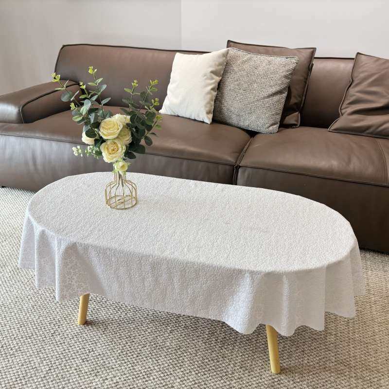 椭圆形茶几桌布防水防烫免洗PVC塑料椭圆餐桌垫家用圆形台布,居家布艺,桌布,淘宝优惠券,粉丝福利购,淘宝优惠卷