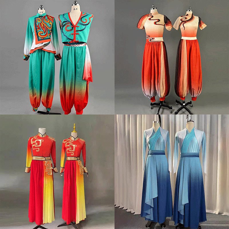 2026新款中国风打鼓舞演出服男女现代古典舞秧歌服腰鼓队舞蹈服装