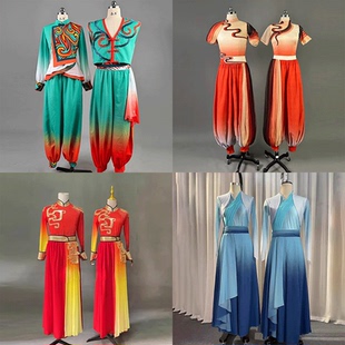 2025新款中国风打鼓舞演出服男女现代古典舞秧歌服腰鼓队舞蹈服装