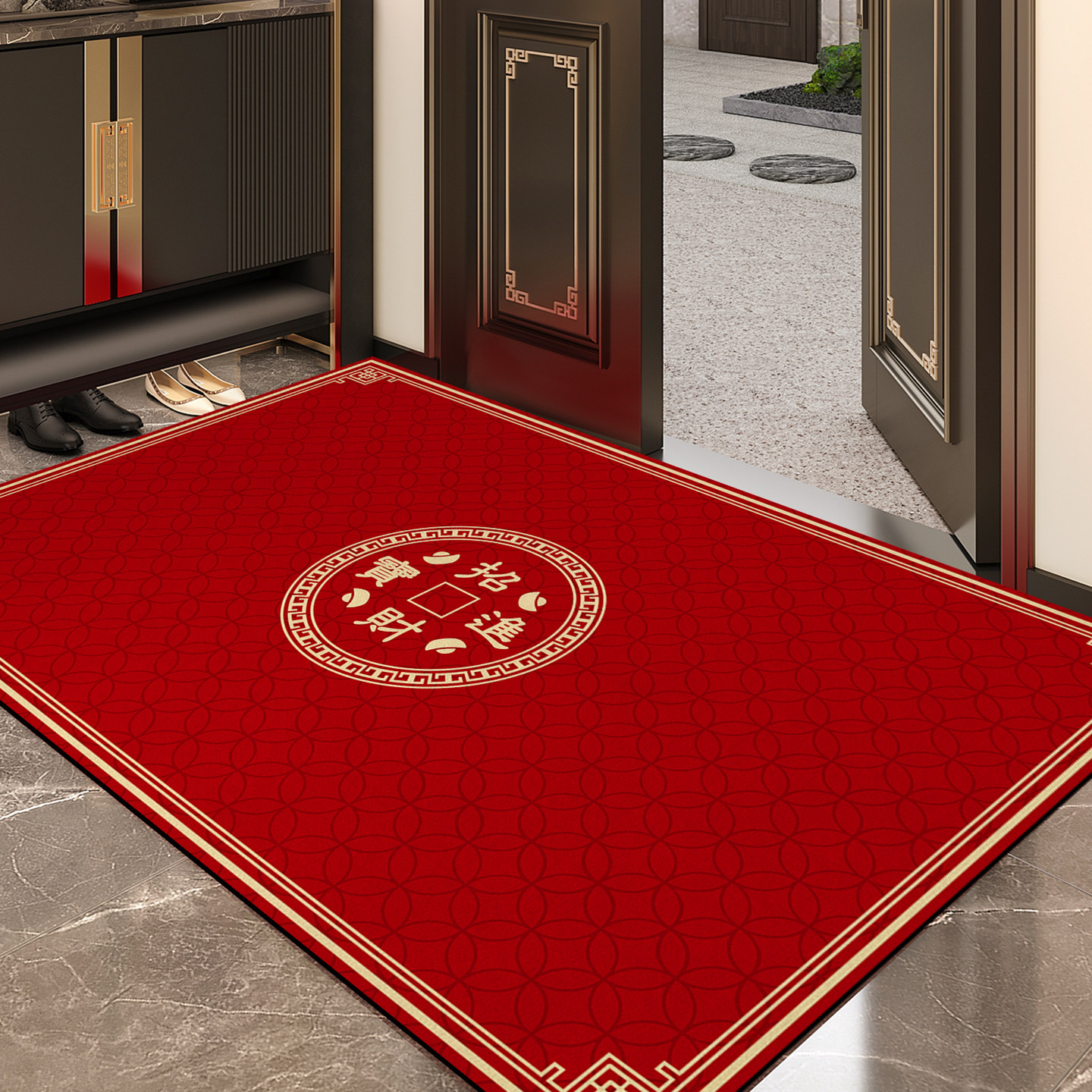 2026年新款招财进宝入户门垫硅藻泥进门口防滑玄关脚垫喜庆红地毯,居家布艺,入户地垫,淘宝优惠券,粉丝福利购,淘宝优惠卷