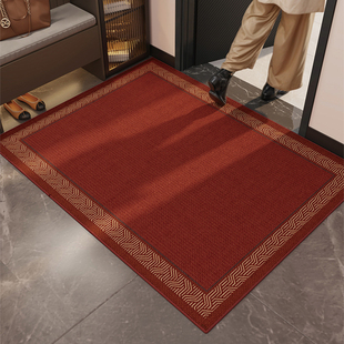 新中式红色入户门地垫玄关可裁剪入户地垫进门地毯耐脏防滑蹭脚垫