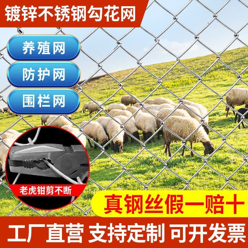 镀锌钢丝网围栏网勾花网圈狗网果园围栏养殖网防护网牛马羊护栏网