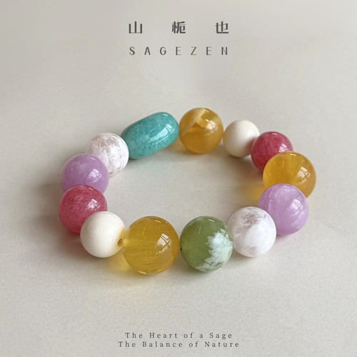 天然水晶手串彩色原创设计女款