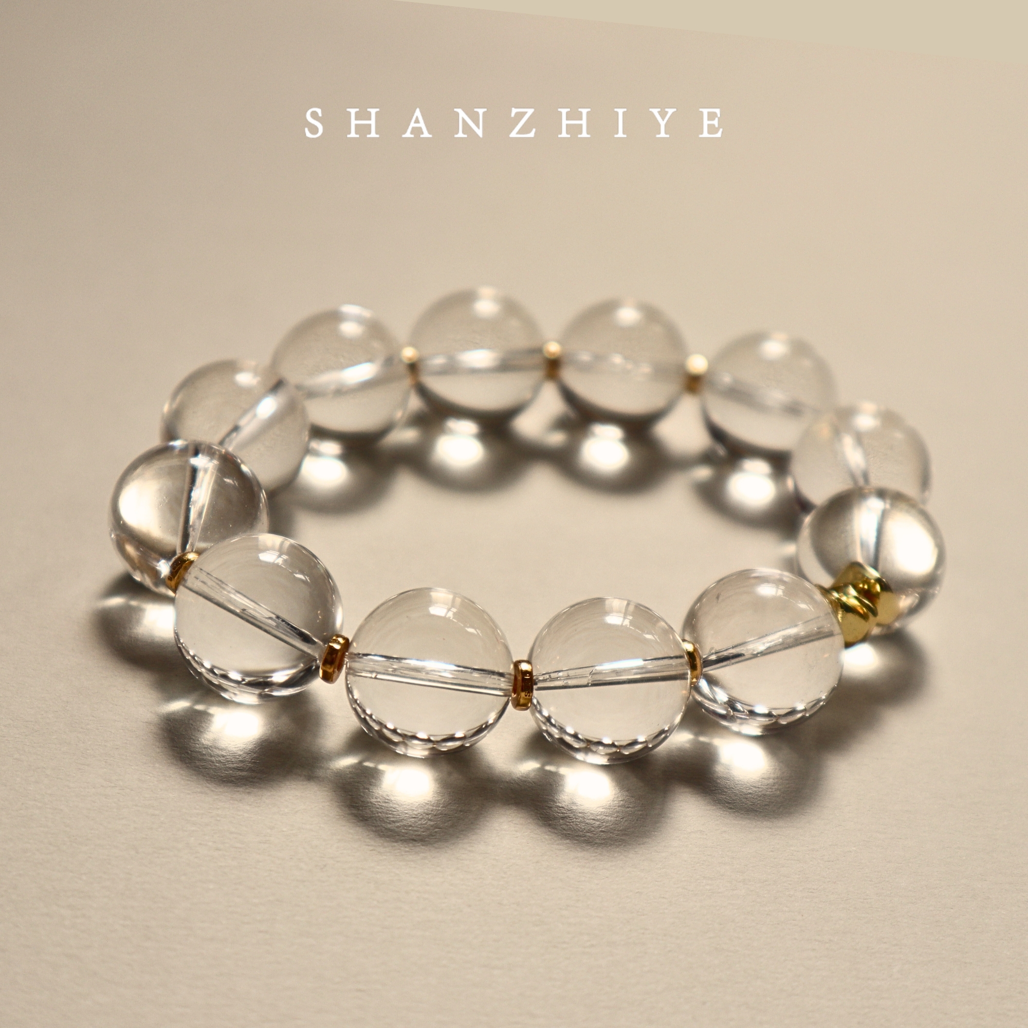 天然巴西白水晶手串原创设计小众