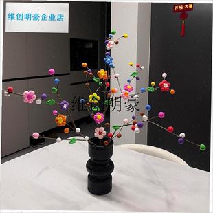 l黏土花手工diy树枝装饰t花新年春节装饰元旦幼儿园亲子手工活动