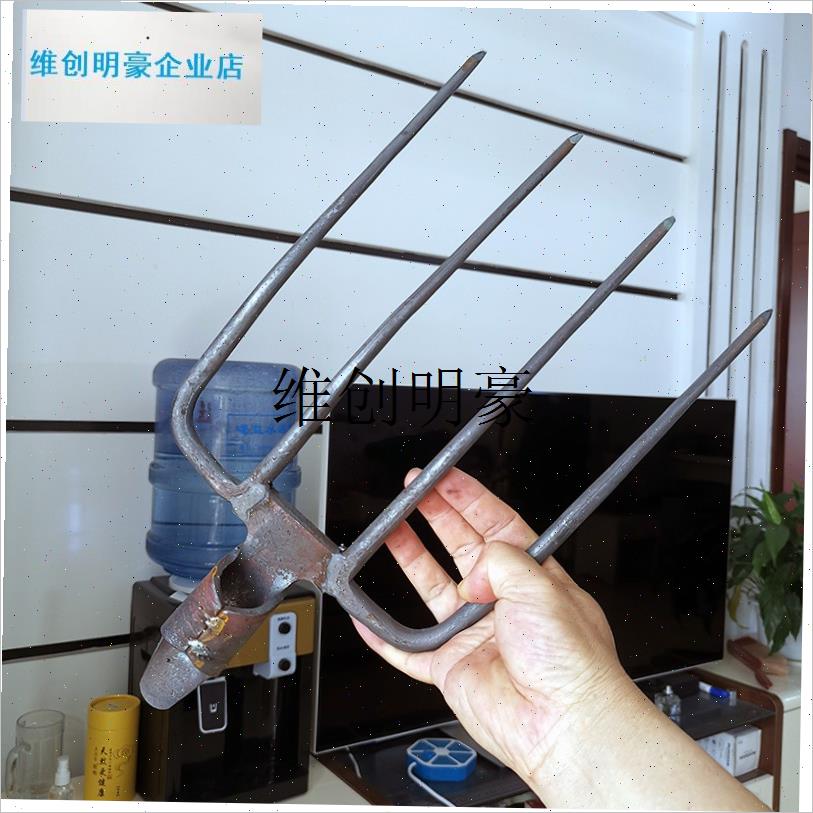 l农用四股钢叉本色加粗牛粪叉w锰钢淬火翻地起大葱垃圾农具加粗松