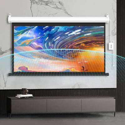 瑞驰JAVES106(16:9）电动遥控幕布金属幕布家庭影院带遥控