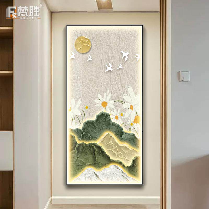 现代简约装饰画挂钟玄关装饰画钟表客厅走廊过道墙画挂钟网红钟