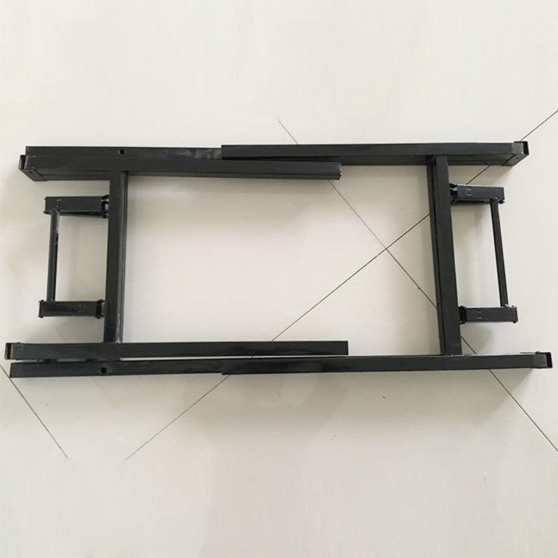 简易折叠桌脚架长方形培训桌双层折叠弹簧桌架家用折叠桌脚架