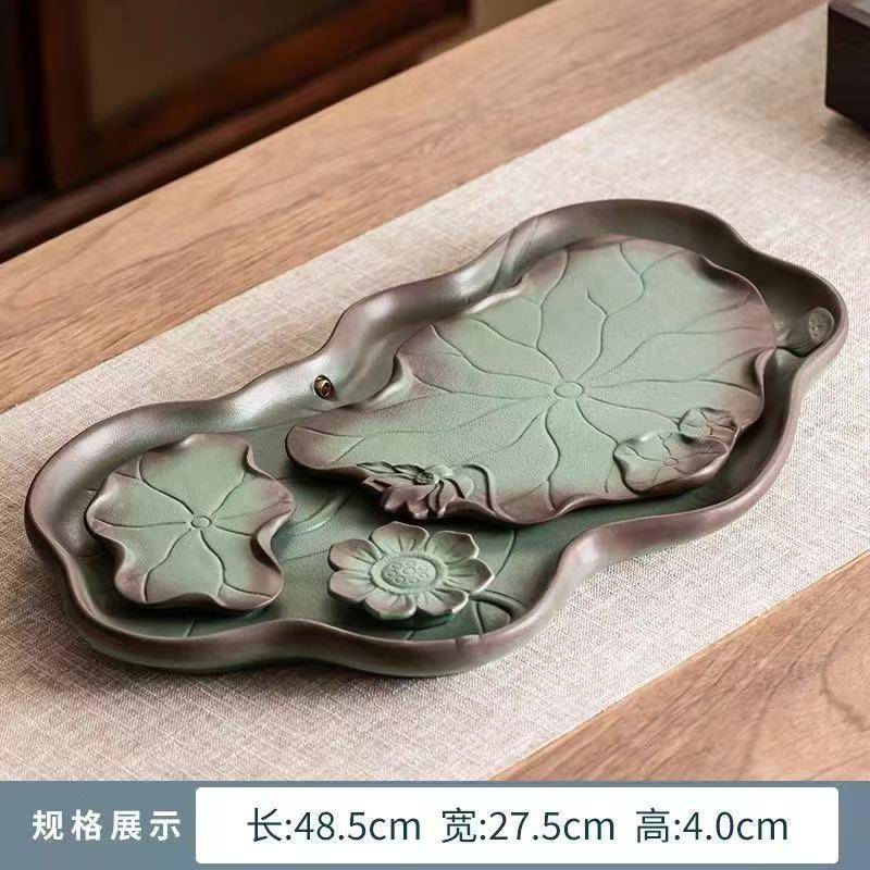 中式复古茶盘干泡茶台陶瓷迷你家用小茶台现代简约储水式带排水