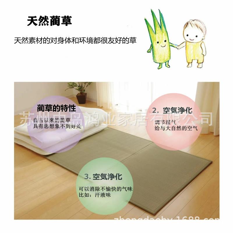 日式流行榻榻米地垫跨J产品折叠天然蔺草床垫午休垫打地铺椰棕垫