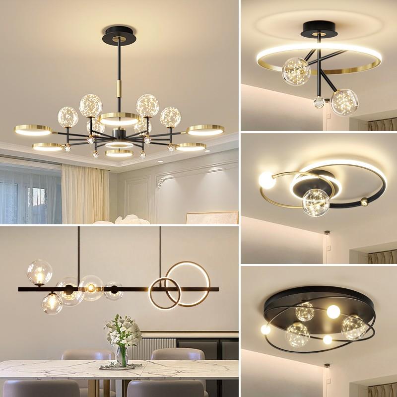 客厅灯吊灯简约现代大气2025年新款北欧网红轻奢灯具全屋套餐组合