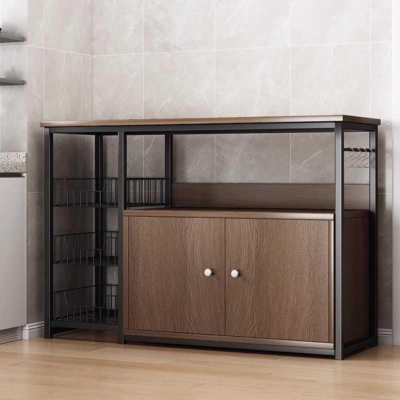 厨房多功能餐边柜落地置物架多层微波炉锅具收纳靠墙橱柜家用柜子