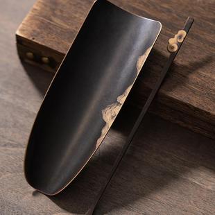 古歌元作纯铜手工茶锥茶针茶勺复古茶铲茶则茶匙茶拨功夫茶道配件