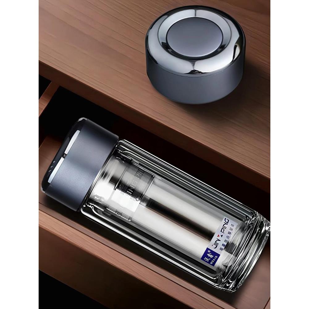 双层玻璃杯加厚商用车载便携防爆礼品杯耐高温男女士小巧泡茶杯子