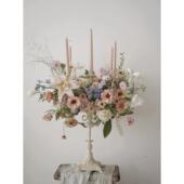 润家家居浪漫欧式 五头烛台餐厅婚礼铁艺ins风白色古典餐桌蜡烛台