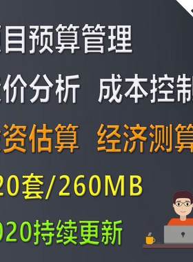 建设工程项目预算管理造价分析成本控制甲方地产投资估算电子素材
