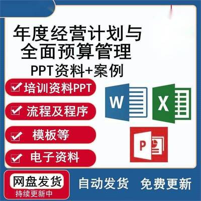 企业年度经营计划与全面预算管理培训资料PPT公司企业财务预算