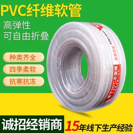 厂家现货透明蛇皮软管PVC网纹管花园柔软水管白色家用软管