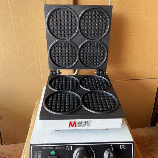 商用斜面单头华夫炉四圆松饼机圆形华夫饼烤饼机可家用煎饼机