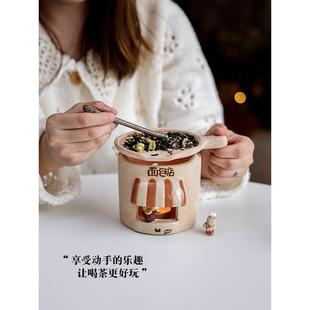原来是泥面包房烤香炉迷你烘香薰烘干茶香炉茶叶提香蜡烛陶瓷摆件