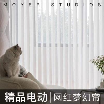 乐屋梦幻帘垂直帘竖百叶窗帘房间阳台客厅隔断帘电动遮阳帘隔热幻