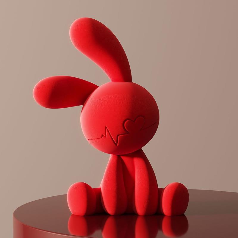 2025轻奢高级感兔子摆件酒柜电视柜玄关壁龛小众客厅入户装饰品