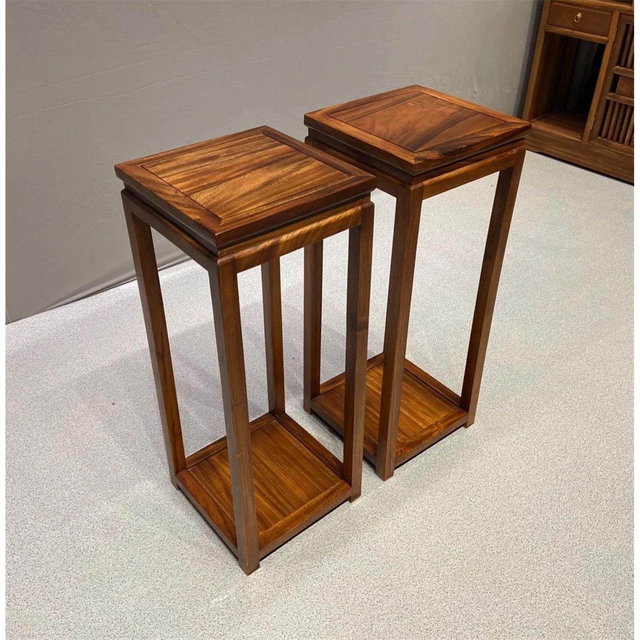 南美胡桃木花架实木置物架新中式花盆架盆栽架阳台玄关落地花几架