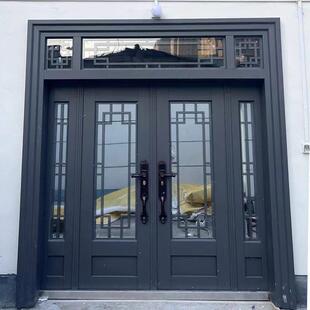 定制钢化玻璃门锌合金别墅大门双门农村自建房入户门客厅进户门