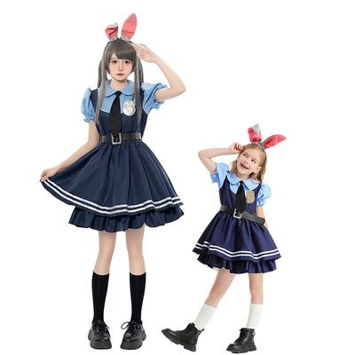 疯狂动物城朱迪兔子警官衣服儿童连衣裙朱迪cosplay服装成人大码