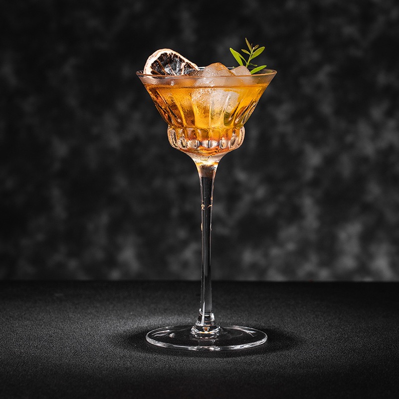 刻花鸡尾酒杯水晶玻璃高脚杯