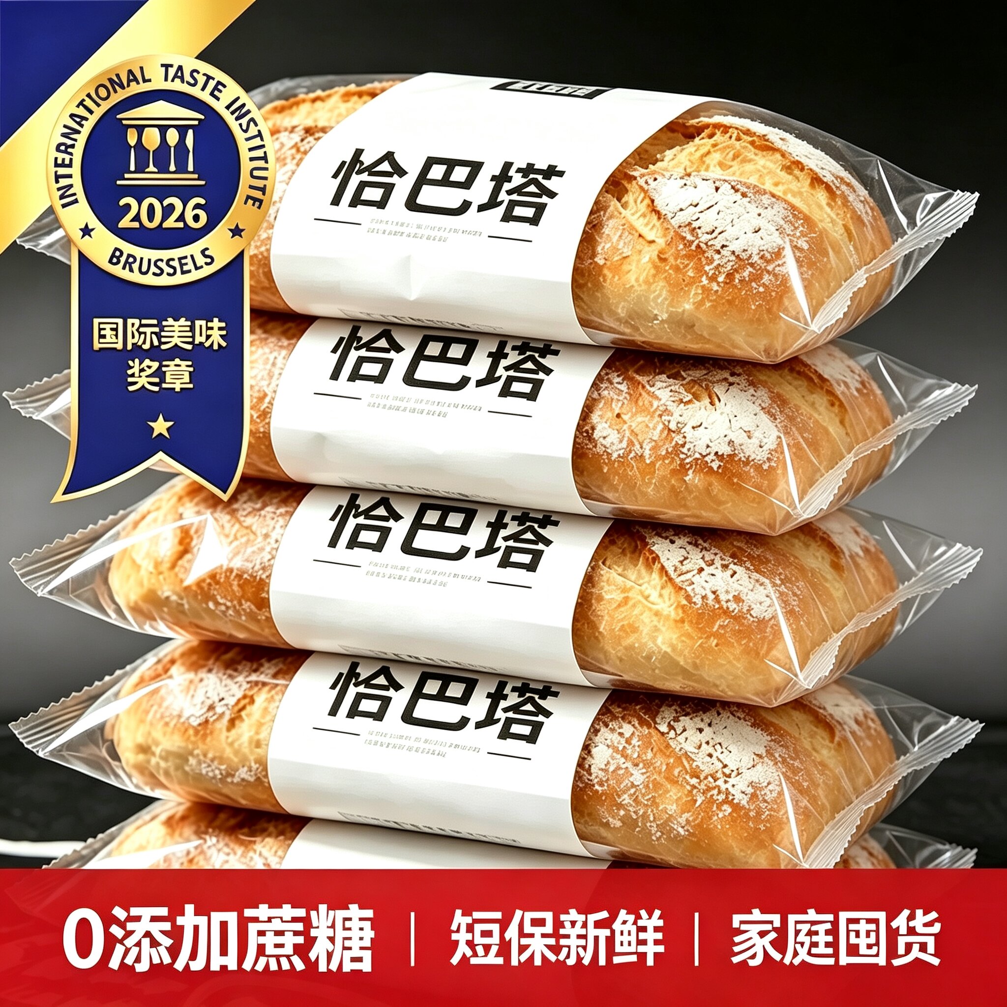 全麦恰巴塔无糖无油健身代餐早餐速食低脂全麦恰巴塔面包旗舰店