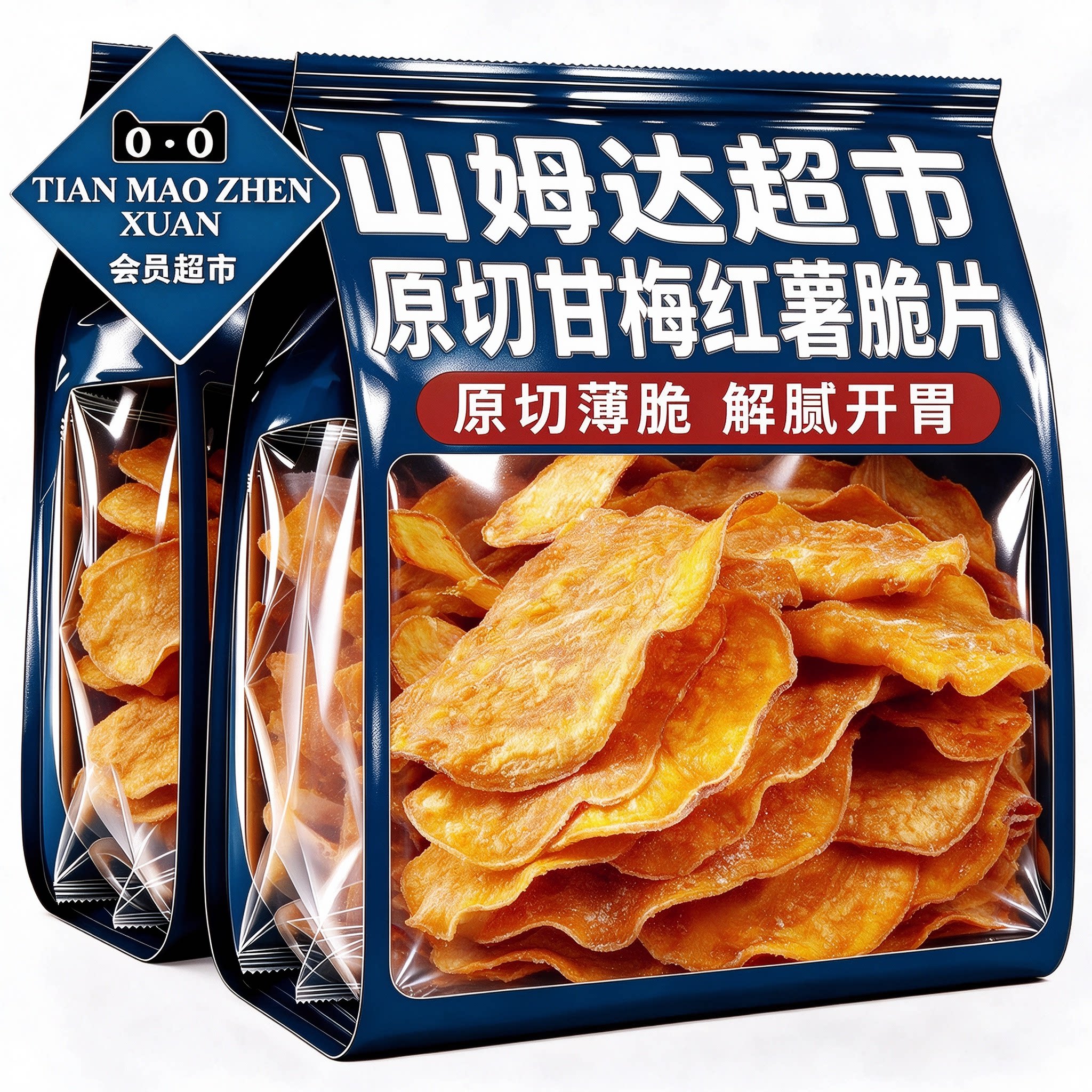 甘梅味地瓜片红薯脆片原薯鲜切咸香酥脆追剧休闲零食会员超市同款