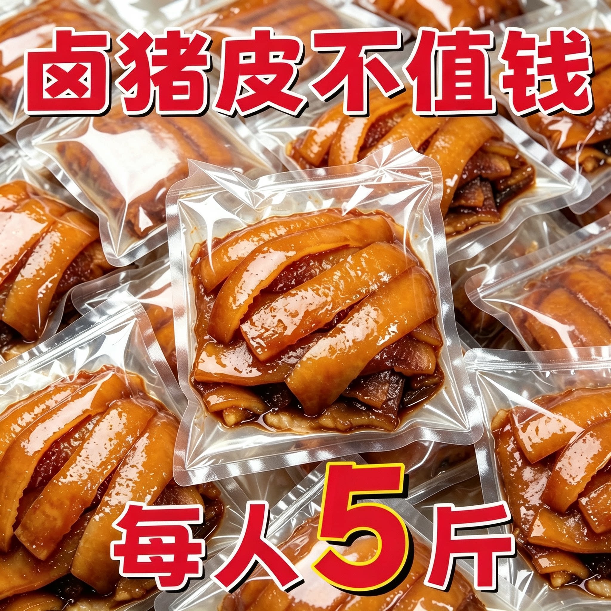 天猫甄选软糯即食卤味猪皮卷