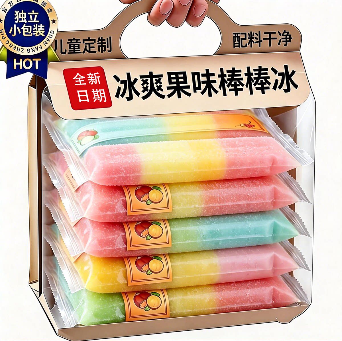 山姆达正宗棒棒冰整箱批发夏季清凉怀旧儿童小零食碎碎冰可吸批发