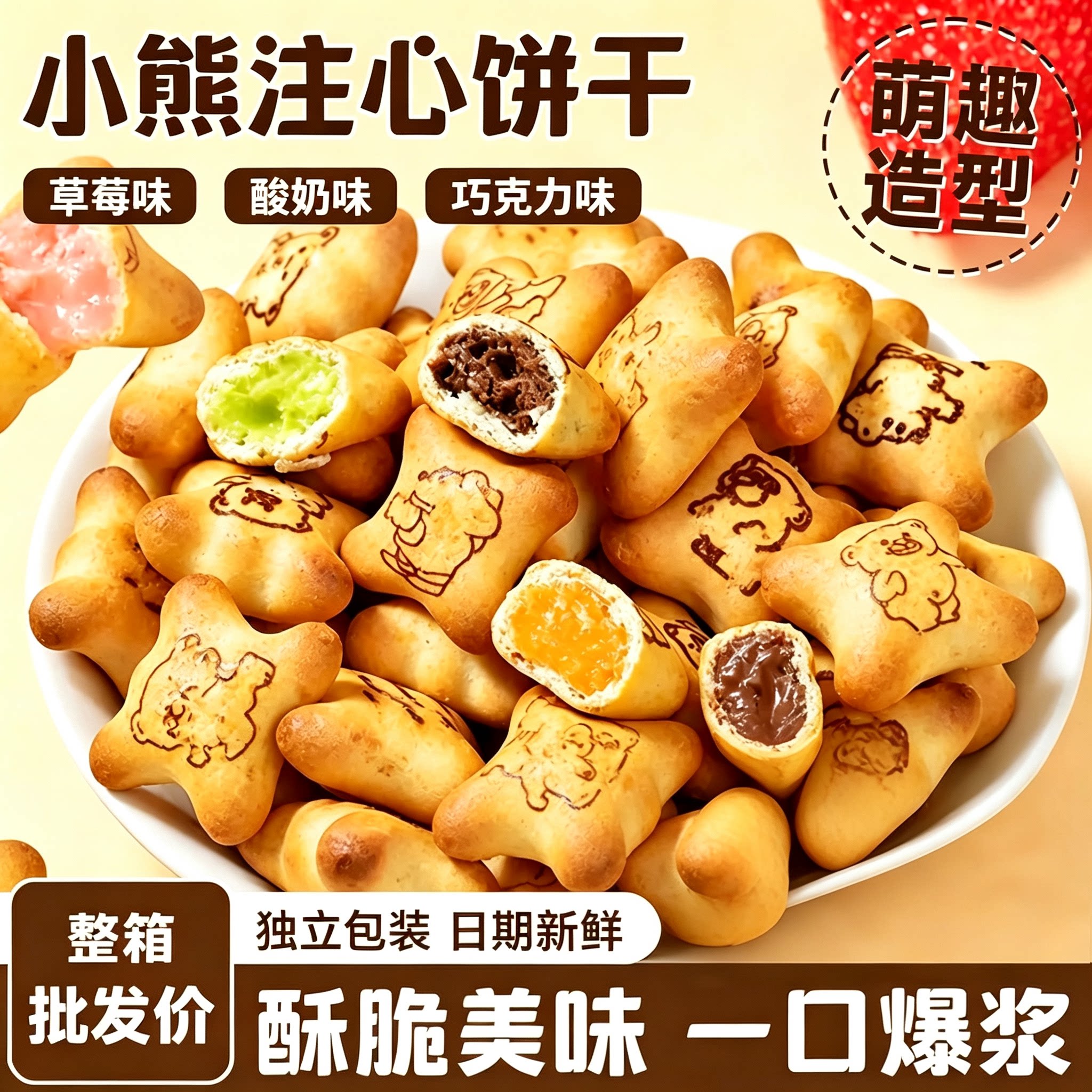 【央妈推荐】夹心小熊注心饼干