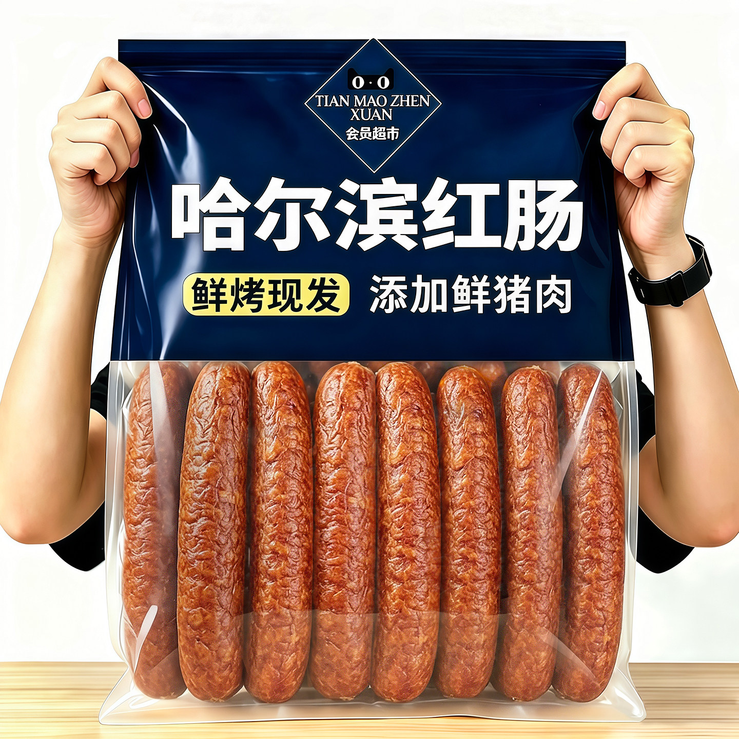 农科推荐!正宗哈尔滨红肠官方旗舰店东北特产即食烟熏肉腊肠火腿